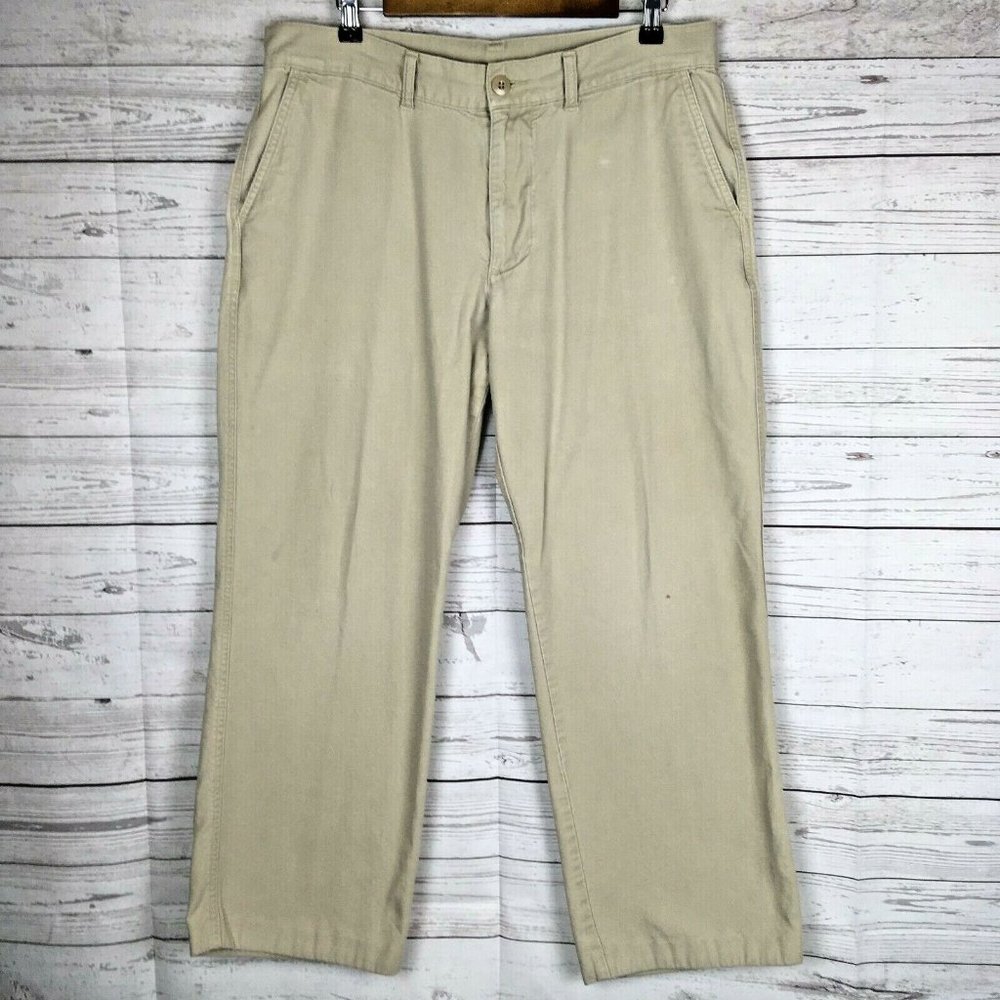 Patagonia Mens Pants 34x28 Organic Cotton‎ Flat Front Cuffed Lightweight Canvas